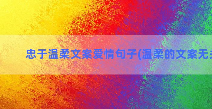 忠于温柔文案爱情句子(温柔的文案无关爱情)