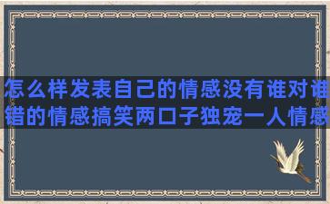 怎么样发表自己的情感没有谁对谁错的情感搞笑两口子独宠一人情感六十多分钟的情感快手发情感语录怎样写标题(怎么样发表自己的高考)