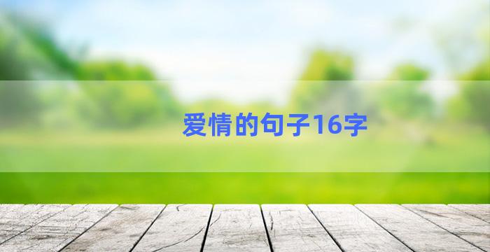 爱情的句子16字