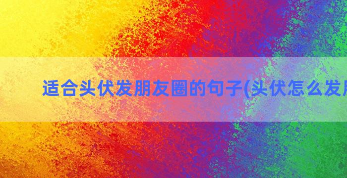 适合头伏发朋友圈的句子(头伏怎么发朋友圈)